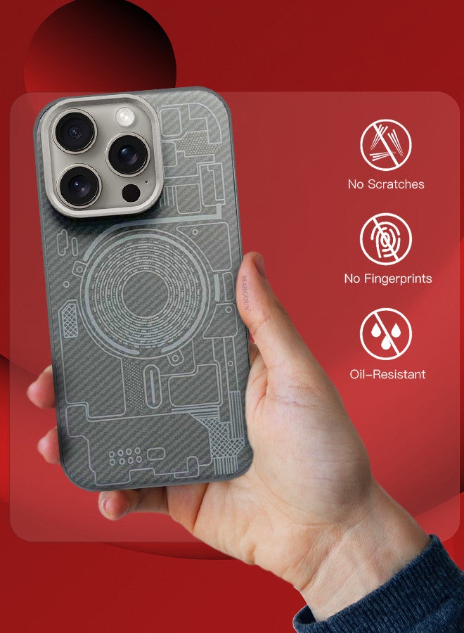 MARGOUN For iPhone 15 Pro 2 Pack Case And Screen Protector Carbon Fiber Made Slim And Light Shockproof Phone Cover Military-Grade Protection MIX4 - Image 4