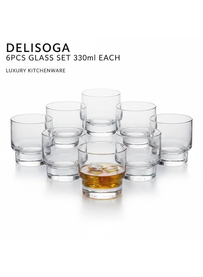 Delisoga 6 Piece set 330ml Drinking Glass Set - Image 1