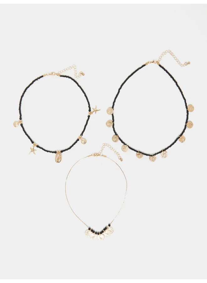 ستايلي Styli Set of 3 - Multi Drop Necklace
