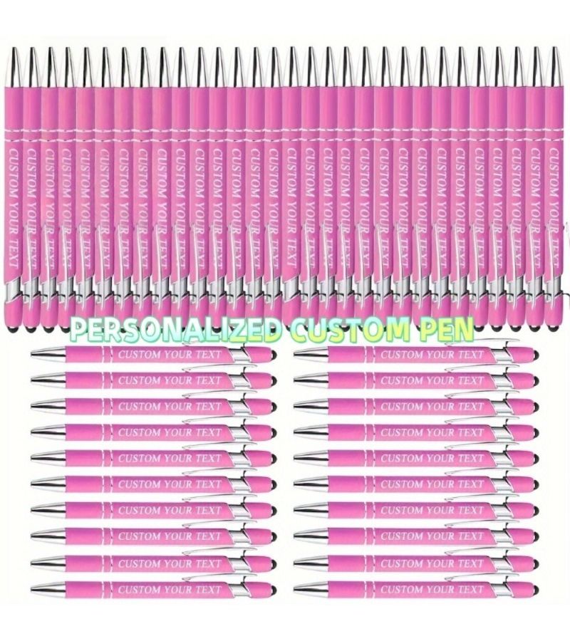 75pcs Red Custom Engraved Metal Ballpoint Pens for Business Gifts - Image 5