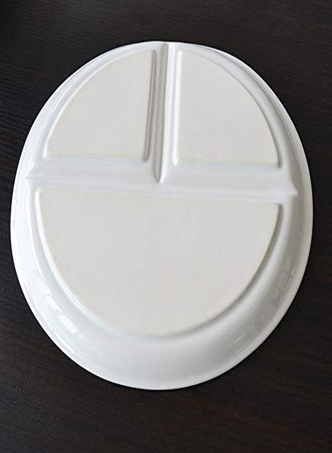FLYING BALLOON 4 pcs Elegant Round Shaped Ceramic Divided Plate Dinner Plates Luncheon Plates Salad Plates Dishes for Kitchen - Image 3