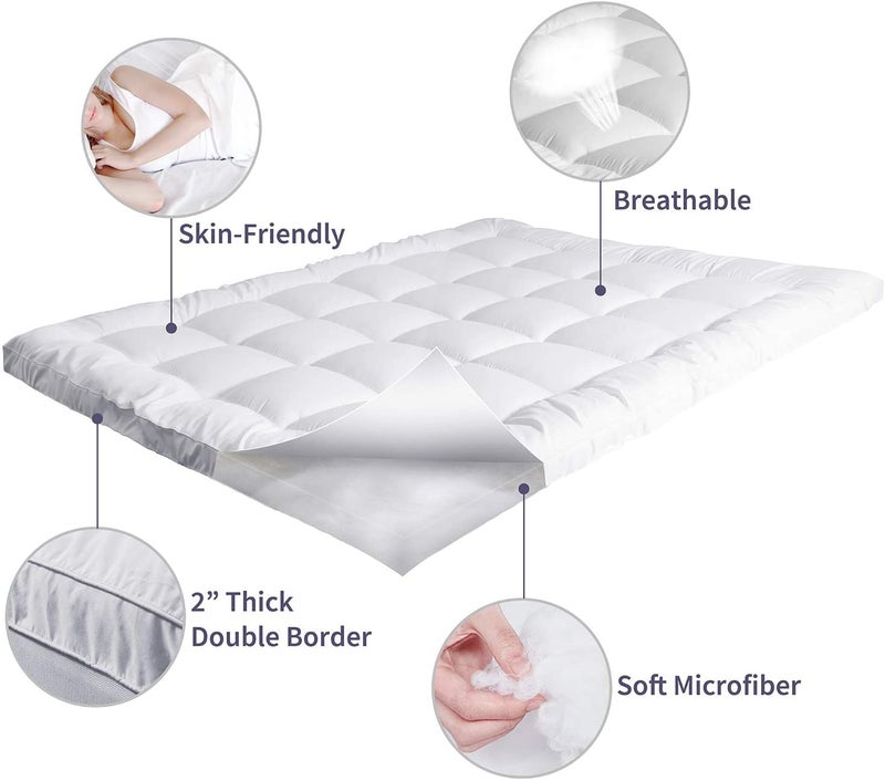 TUNDWAL'S TUNDWALS Soft 500 GSM Mattress PaddingTopper for Comfortable Sleep White 72x78inch - Image 2