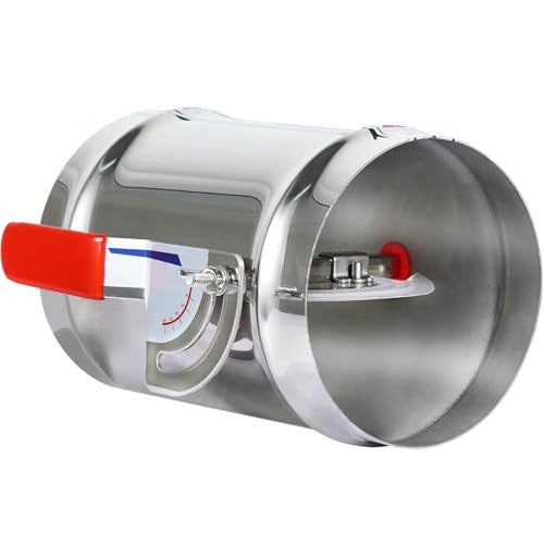 TOP-VIGOR 6 Inch HVAC Duct Manual Volume Backdraft Damper, Full Stainless Steel Airflow Control for Range Hoods, Fans, Pellet Stove Pipes, Dryer Vents, Adjustable Volume Damper with Sleeve (1 Pc) - Image 1