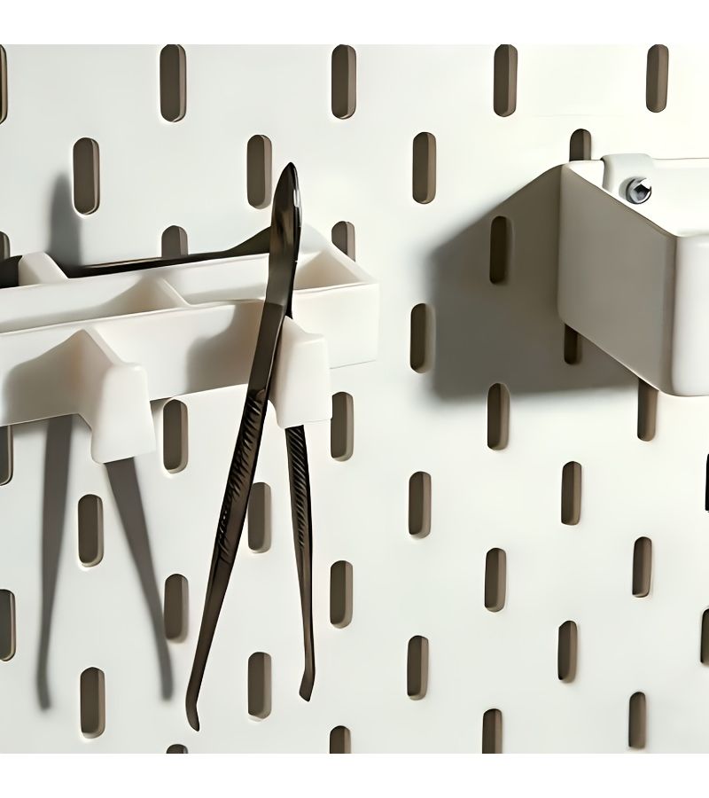 White 3pcs Double Layer Tweezers Holder Organizer Pegboard Compatible Rack - Image 4
