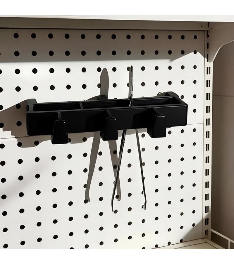 White 3pcs Double Layer Tweezers Holder Organizer Pegboard Compatible Rack - Image 2