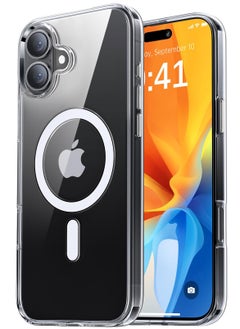 iPhone 16 Magnetic Case, Compatible with MagSafe,【Anti-Yellowing】Crystal Clear Shockproof Protection Back Cover, Ultra Slim Strong Magnet Phone Shell Case for Apple 16 (2024)
