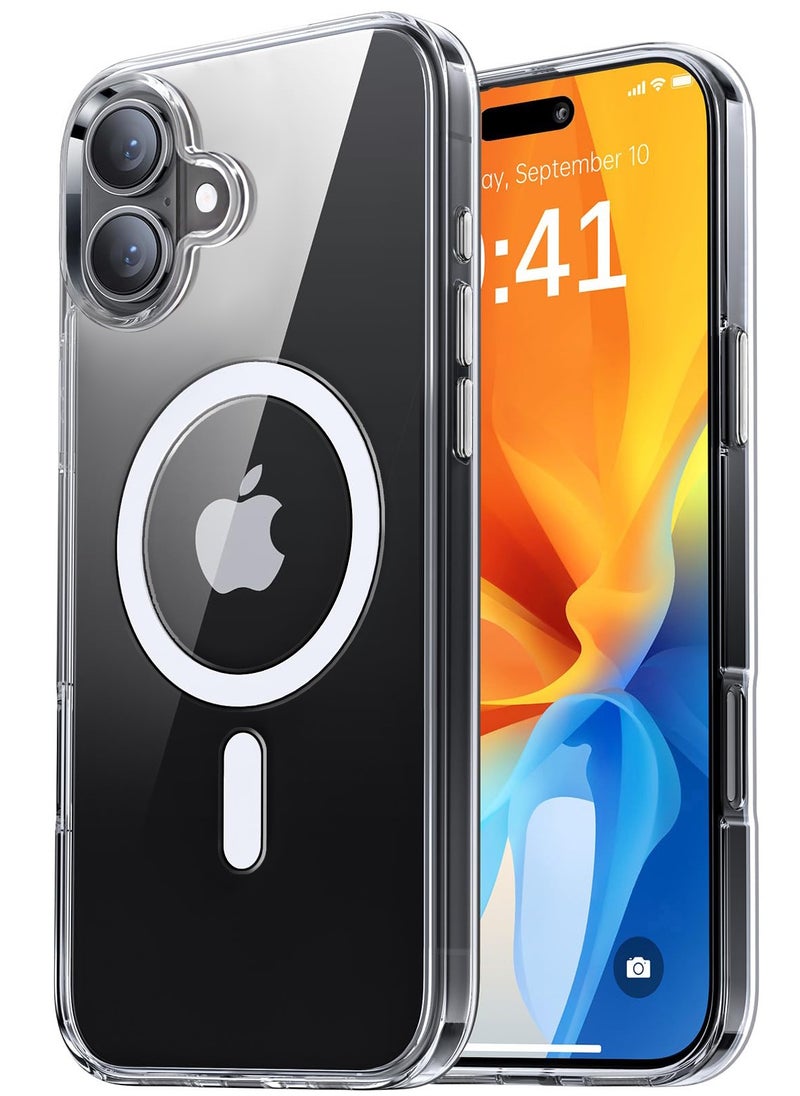 Eligo - iPhone 16 Magnetic Case, Compatible with MagSafe,【Anti-Yellowing】Crystal Clear Shockproof Protection Back Cover, Ultra Slim Strong Magnet Phone Shell Case for Apple 16 (2024) - Image 1