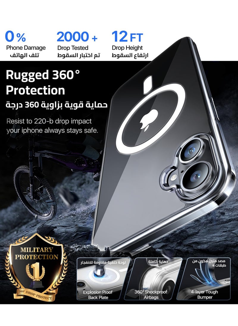 Eligo - iPhone 16 Magnetic Case, Compatible with MagSafe,【Anti-Yellowing】Crystal Clear Shockproof Protection Back Cover, Ultra Slim Strong Magnet Phone Shell Case for Apple 16 (2024) - Image 1