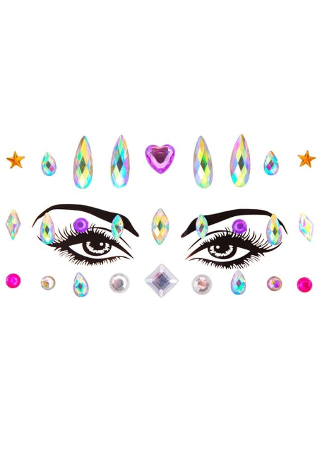 Luminous Mermaid Princess Face Gems Crystal Sticker - Image 1