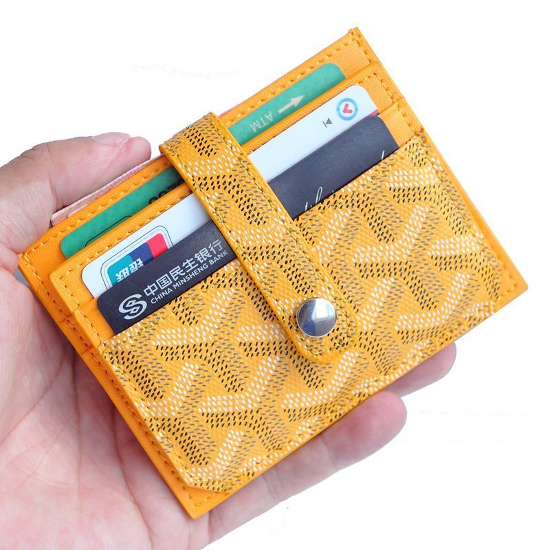 Compact Womens Card Holder Multislot Mens License Case Yellow