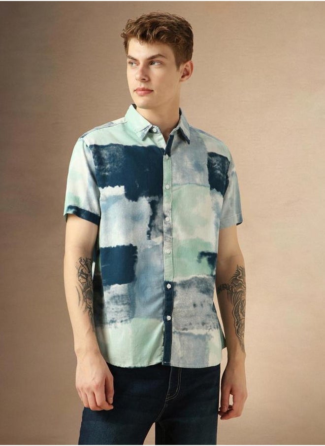 Dennis Lingo Printed Spread Collar Short Sleeves Shirt  - Image 3