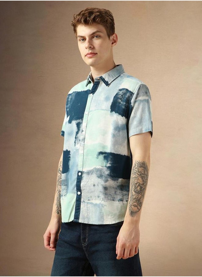 Dennis Lingo Printed Spread Collar Short Sleeves Shirt  - Image 5