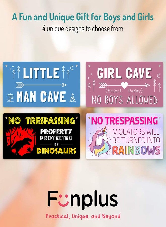 Fun-Plus Girl Cave Sign for Girls Room, No Boys Allowed Door Sign, Cute Room Decor Sign for Bedroom Door, Funny Girls Only Sign for Kids Room, Teen Girl Wall Decor 12x6 Inch - Image 5