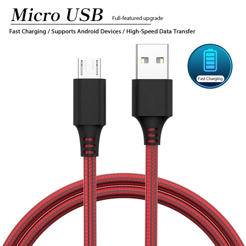 شيتيك كابل Micro USB، عبوة من 5 قطع بطول 2 متر/6 أقدام، كابلات شحن مضفرة من PVC من USB A إلى Micro، نقل بيانات بسرعة 480 ميجابت في الثانية، تيار 2.4 أمبير، منفصل لأجهزة أندرويد/سامسونج جالاكسي/نوت/LG/نيكسوس/كيندل (Micro، 5 ألوان، 2 متر) - Image 2