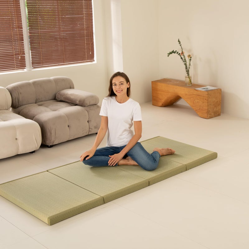 MustMat MustMat Tatami Mat Thick Japanese Floor Mattress Rush Grass Tatami Bed Twin 354 x 787 x 18 