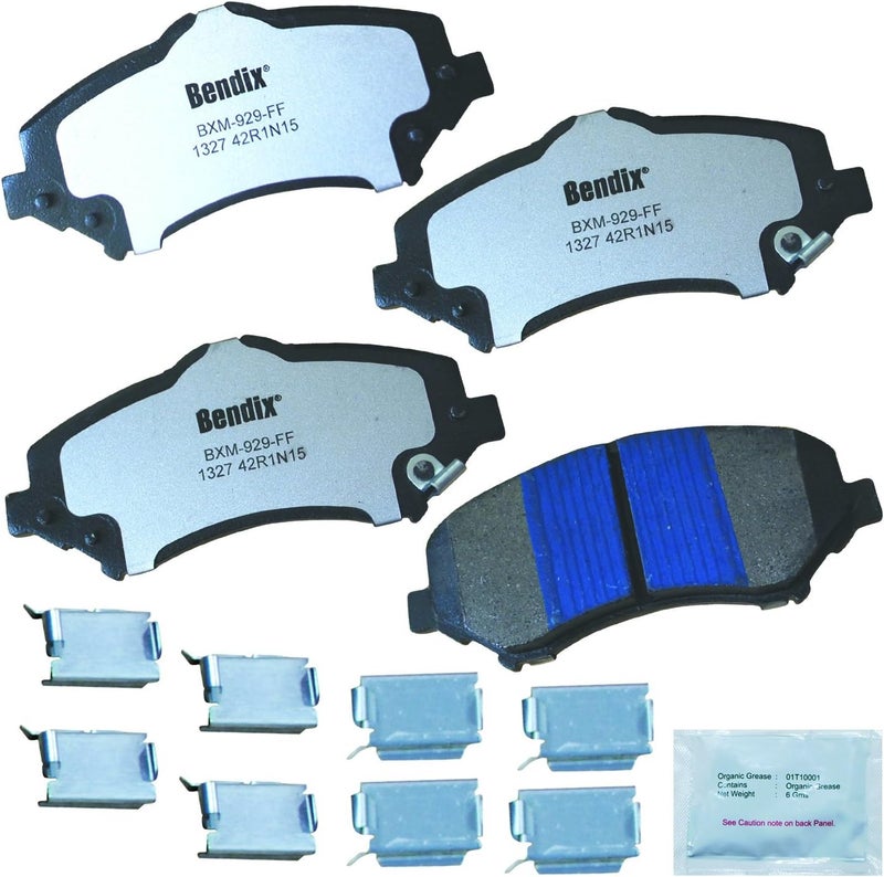 Bendix Fleet Metlok MKD1327FM Semi-Metallic Front Brake Pads for Select Models Chrysler Town & Country,Dodge Grand Caravan,Journey,Nitro,Jeep Liberty,Wrangler,JK,Ram C/V,Volkswagen Routan - Image 1