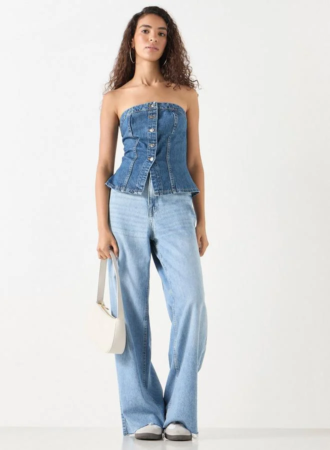 لي كوبر بلوزة ضيقة دينم من لي كوبر