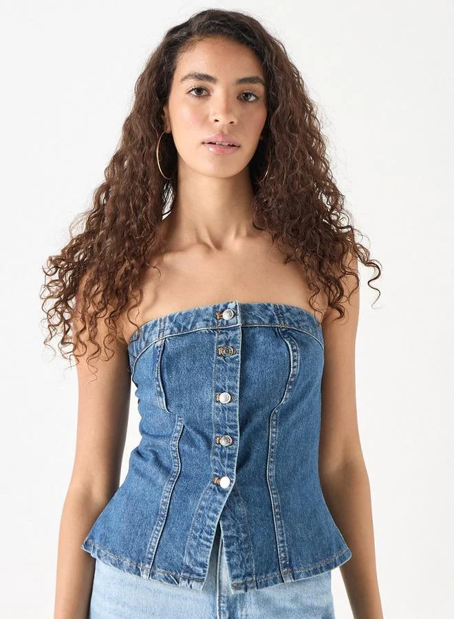 لي كوبر بلوزة ضيقة دينم من لي كوبر