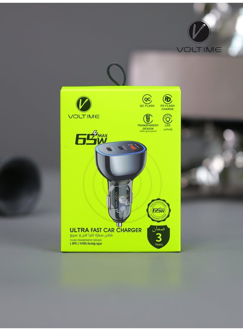 فولتايم راس شاحن سيارة 65W واط - Image 2