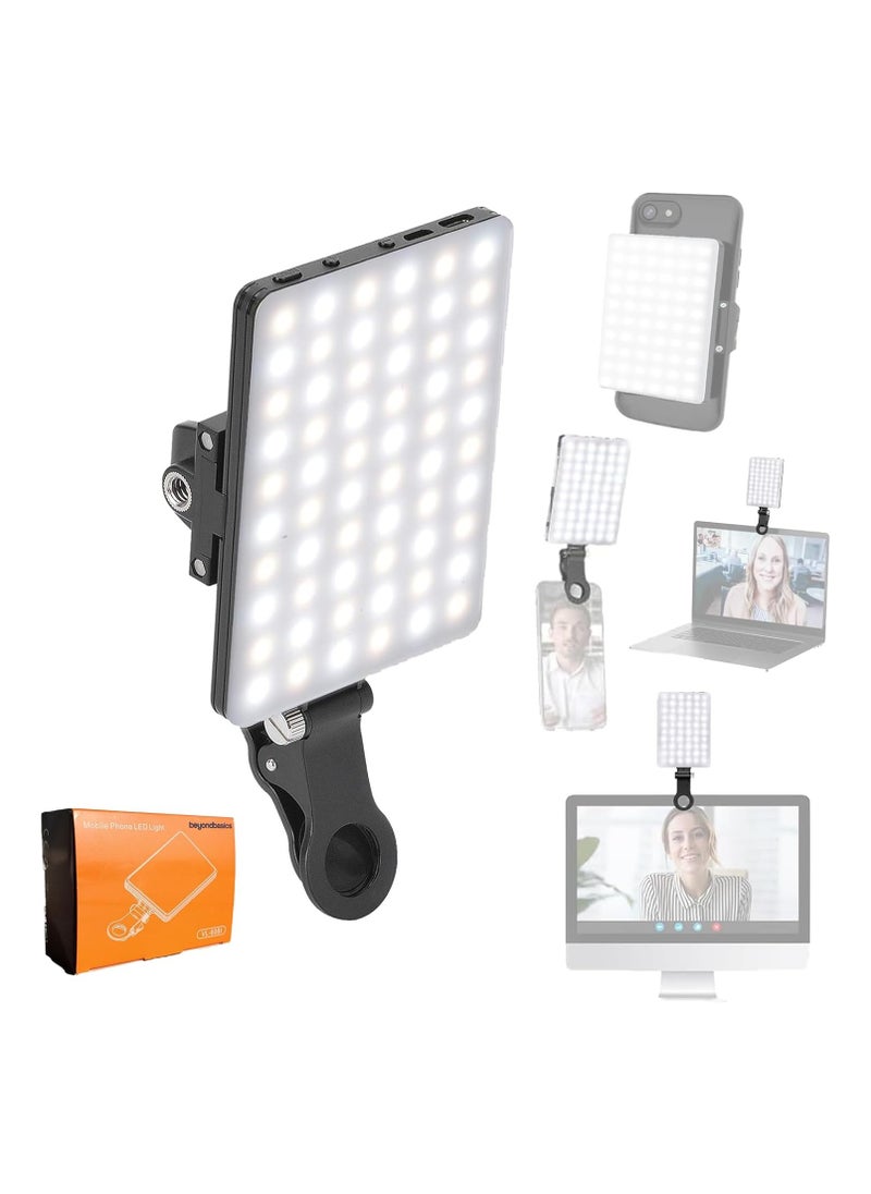 Beyond Basics - 60 LED Rechargeable Video Conference Video Light with Front & Back Clip, Adjusted 3 Light Modes for Phone, Smart Phone , iPad, Cameras, Laptop, Makeup, Selfie, Vlog - Image 1