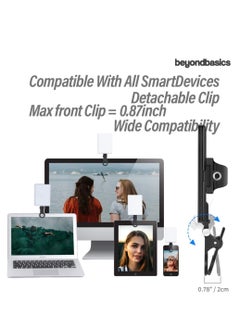 Beyond Basics 60 LED Rechargeable Video Conference Video Light with Front & Back Clip, Adjusted 3 Light Modes for Phone, Smart Phone , iPad, Cameras, Laptop, Makeup, Selfie, Vlog  - Image 4