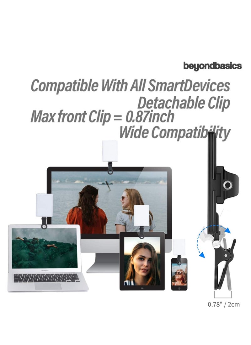 Beyond Basics - 60 LED Rechargeable Video Conference Video Light with Front & Back Clip, Adjusted 3 Light Modes for Phone, Smart Phone , iPad, Cameras, Laptop, Makeup, Selfie, Vlog - Image 1