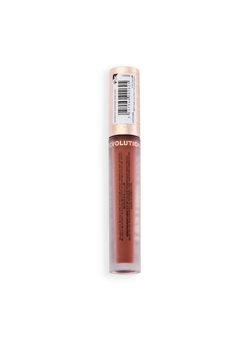 REVOLUTION Makeup Revolution Lasting Kiss Liquid Lipstick – Long-Lasting Matte Suede Nude - Image 4