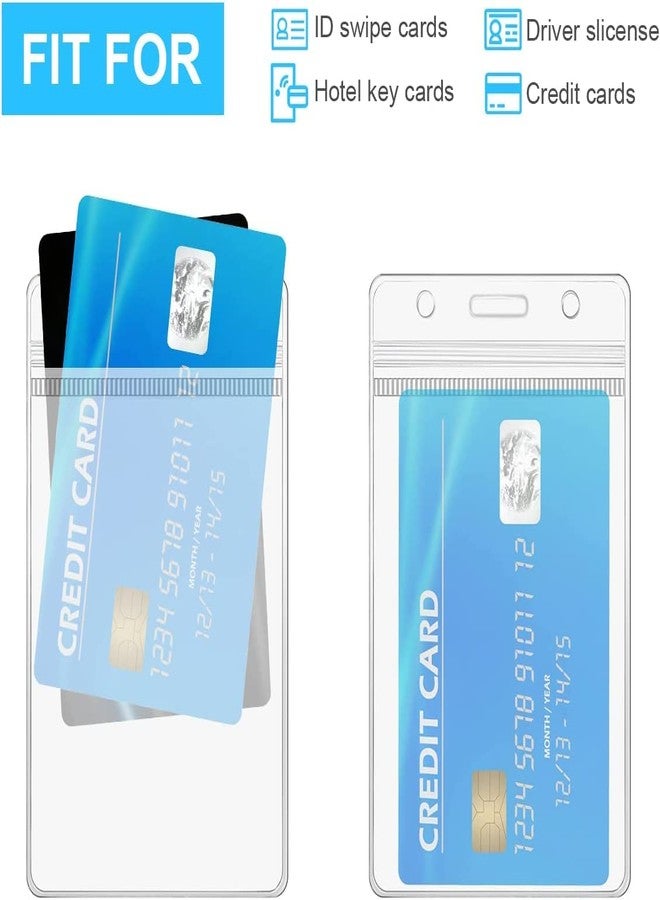 حامل بطاقة هوية شفاف من البلاستيك اللامع من شاينينج زون، بتصميم عمودي مع سحاب إغلاق | مقاوم للماء وذو سماكة إضافية للمكاتب والمدارس والكليات (عبوة عمودية من 10 قطع) - Image 4