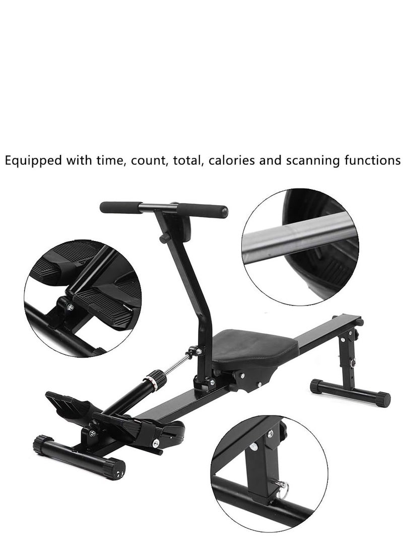 الكوتش آلة التجديف المنزلية، متعددة الوظائف وقابلة للطي وقابلة للتعديل، آلة تجديف هوائية للياقة البدنية المنزلية مع مؤشرات رقمية لصالات الألعاب الرياضية الخاصة وتدريبات القوة - Image 3