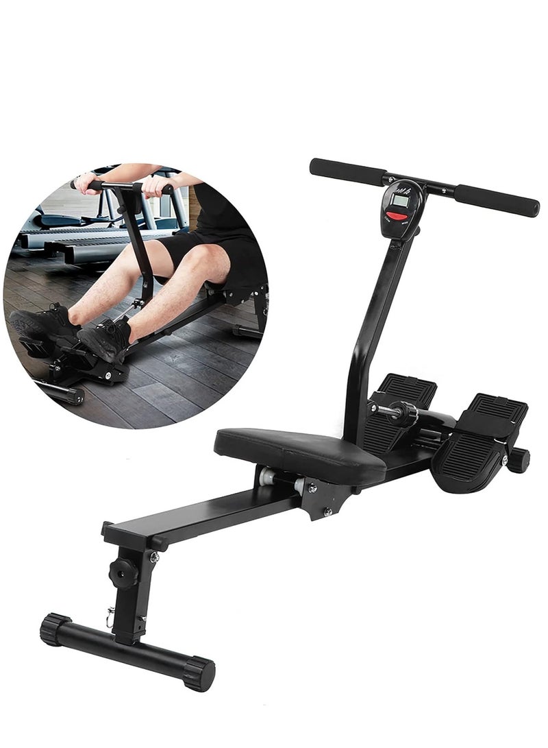 الكوتش آلة التجديف المنزلية، متعددة الوظائف وقابلة للطي وقابلة للتعديل، آلة تجديف هوائية للياقة البدنية المنزلية مع مؤشرات رقمية لصالات الألعاب الرياضية الخاصة وتدريبات القوة - Image 5