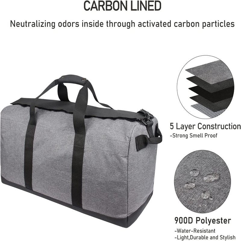 FIREDOG Smell Proof Duffle Bag, Large Smell Proof Bag for Travel Storage(21.5â€x10â€x12â€) - Image 2