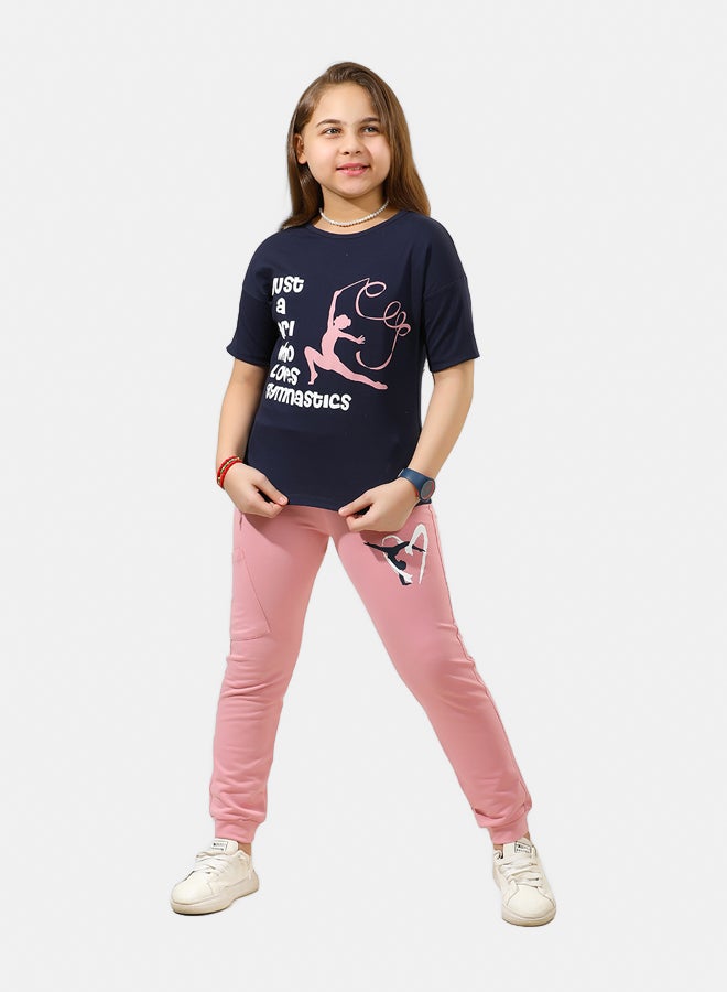 ريمينت بيجاما للبنات برسمة راقصة الباليه - Image 1