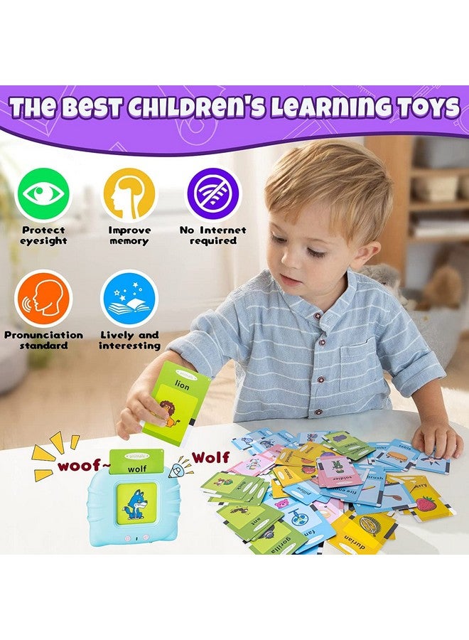 فنبلاست بطاقات تعليمية ناطقة من فن بلاست للأطفال، ألعاب تعليمية للأطفال، بطاقات تعليمية باللغة الإنجليزية، ألعاب تعليمية مونتيسوري للأطفال من عمر سنتين إلى أربع سنوات، أولاد وبنات - ١١٢ بطاقة مزدوجة الجوانب (أزرق) - Image 3