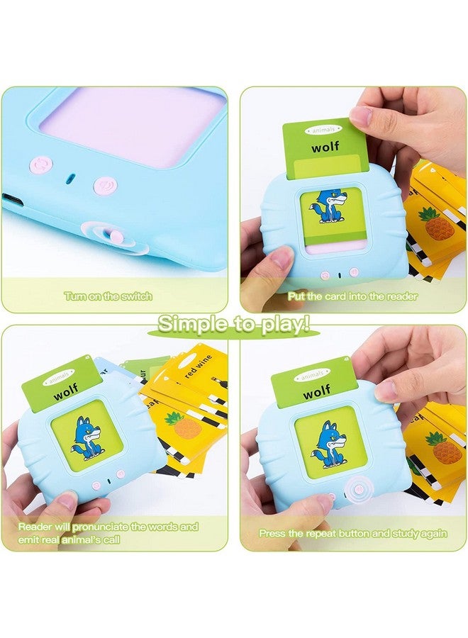 فنبلاست بطاقات تعليمية ناطقة من فن بلاست للأطفال، ألعاب تعليمية للأطفال، بطاقات تعليمية باللغة الإنجليزية، ألعاب تعليمية مونتيسوري للأطفال من عمر سنتين إلى أربع سنوات، أولاد وبنات - ١١٢ بطاقة مزدوجة الجوانب (أزرق) - Image 5