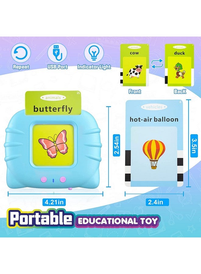 فنبلاست بطاقات تعليمية ناطقة من فن بلاست للأطفال، ألعاب تعليمية للأطفال، بطاقات تعليمية باللغة الإنجليزية، ألعاب تعليمية مونتيسوري للأطفال من عمر سنتين إلى أربع سنوات، أولاد وبنات - ١١٢ بطاقة مزدوجة الجوانب (أزرق) - Image 4