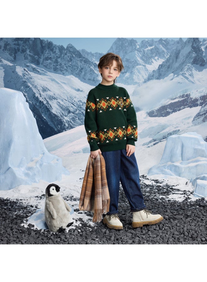 مكد سترة أولاد Mqd عصرية وعادية بأسلوب أكاديمي بماسي نصف رقبة لفصل الربيع والخريف - Image 5