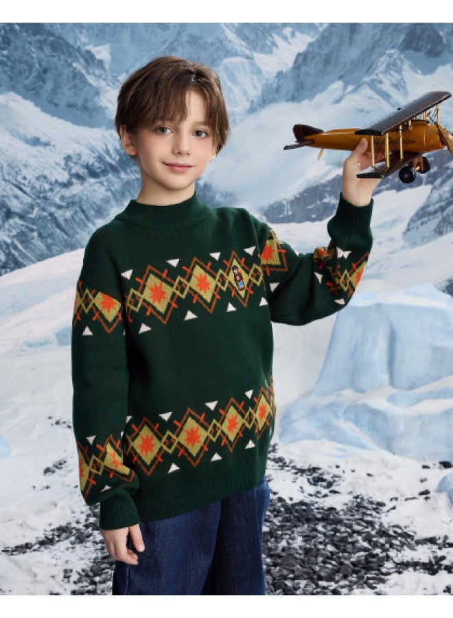 مكد سترة أولاد Mqd عصرية وعادية بأسلوب أكاديمي بماسي نصف رقبة لفصل الربيع والخريف - Image 1