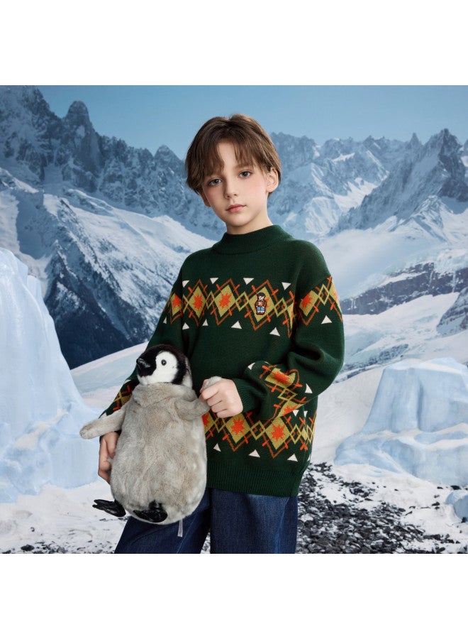 مكد سترة أولاد Mqd عصرية وعادية بأسلوب أكاديمي بماسي نصف رقبة لفصل الربيع والخريف - Image 3