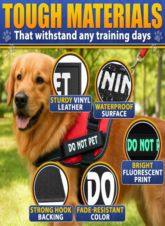 Tesorrio Reflective 6Pcs Service Dog Patches 6.2x1.9 - Do Not Pet Patch & in Training Service Dog Patch Set Large Size L, Secure Attachment with Hook & Loop Fasteners, Security & Therapy Animal Patches - Image 3