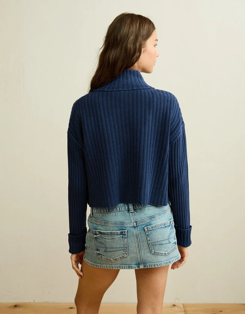 American Eagle  AE Button Up Mock Neck Cardigan Sweater for Women | Best Price UAE