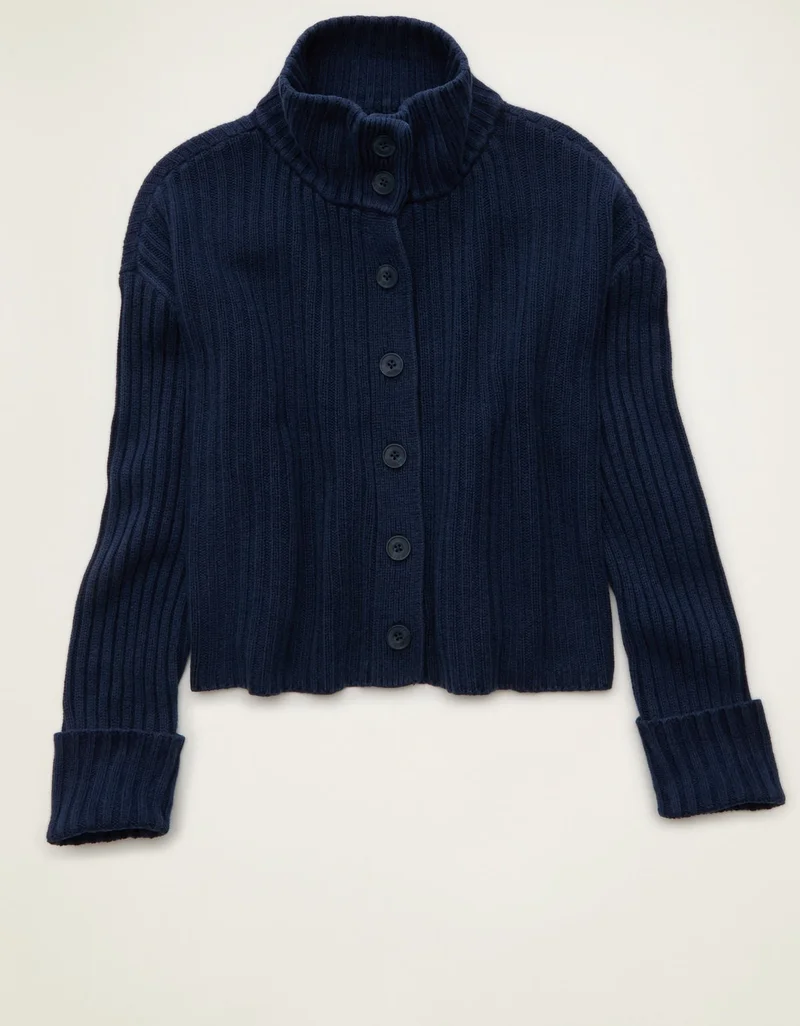 American Eagle  AE Button Up Mock Neck Cardigan Sweater for Women | Best Price UAE