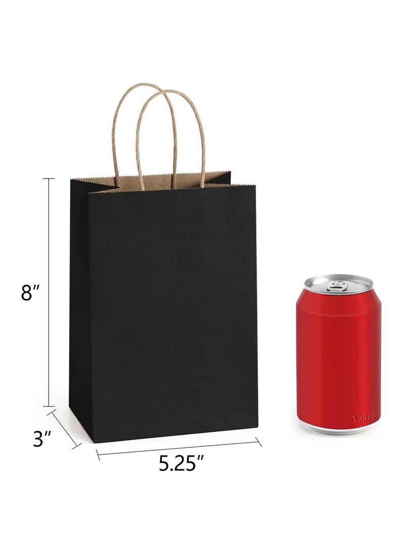 Hihonor Kraft Paper Bags 24Pcs, 5.25x3x8 Inches Small Paper Gift Bags Shopping Bags, Kraft Bags, Party Favor Bags, Black Gift Bags with Handles Bulk  - Image 4