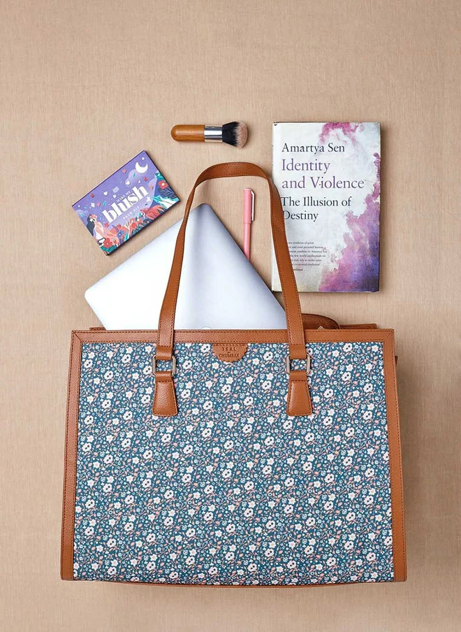 تشومباك Teal by Chumbak Floral Beds Office Tote