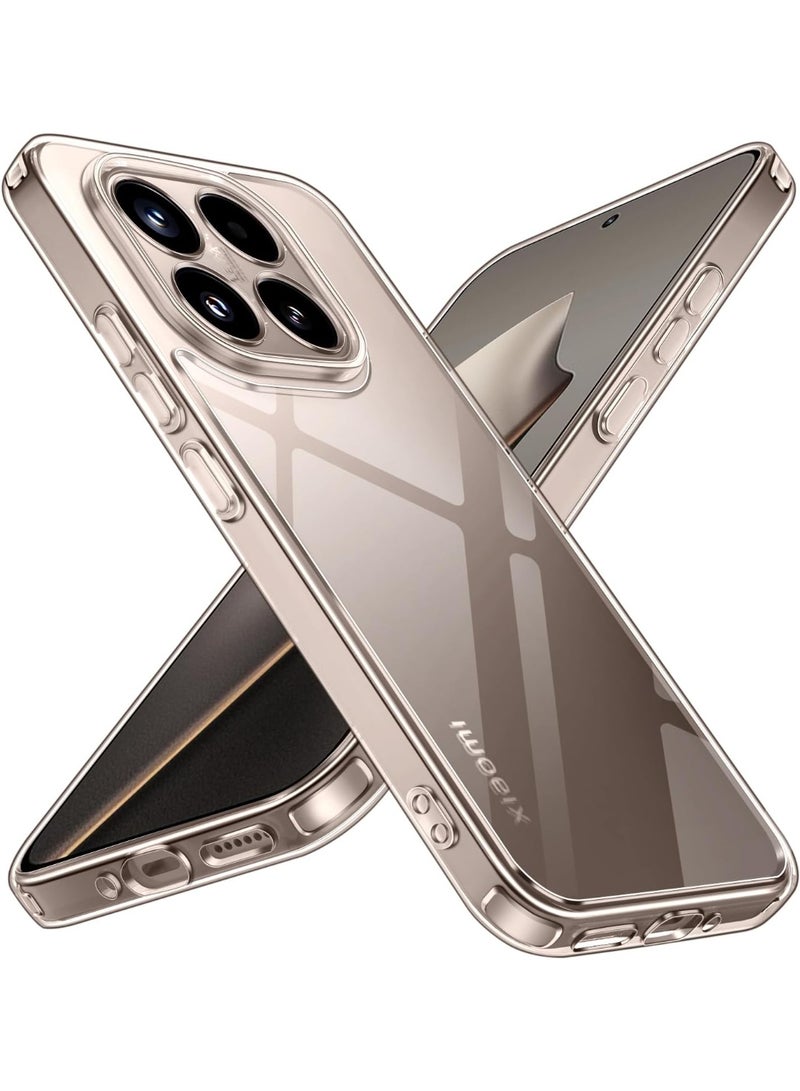 Clear Anti-Yellowing Case for Xiaomi 15T 5G,Transparent Shockproof Protective Case, Thin Hard PC Back Anti-Scratch Bumper Case Cover. - Image 1