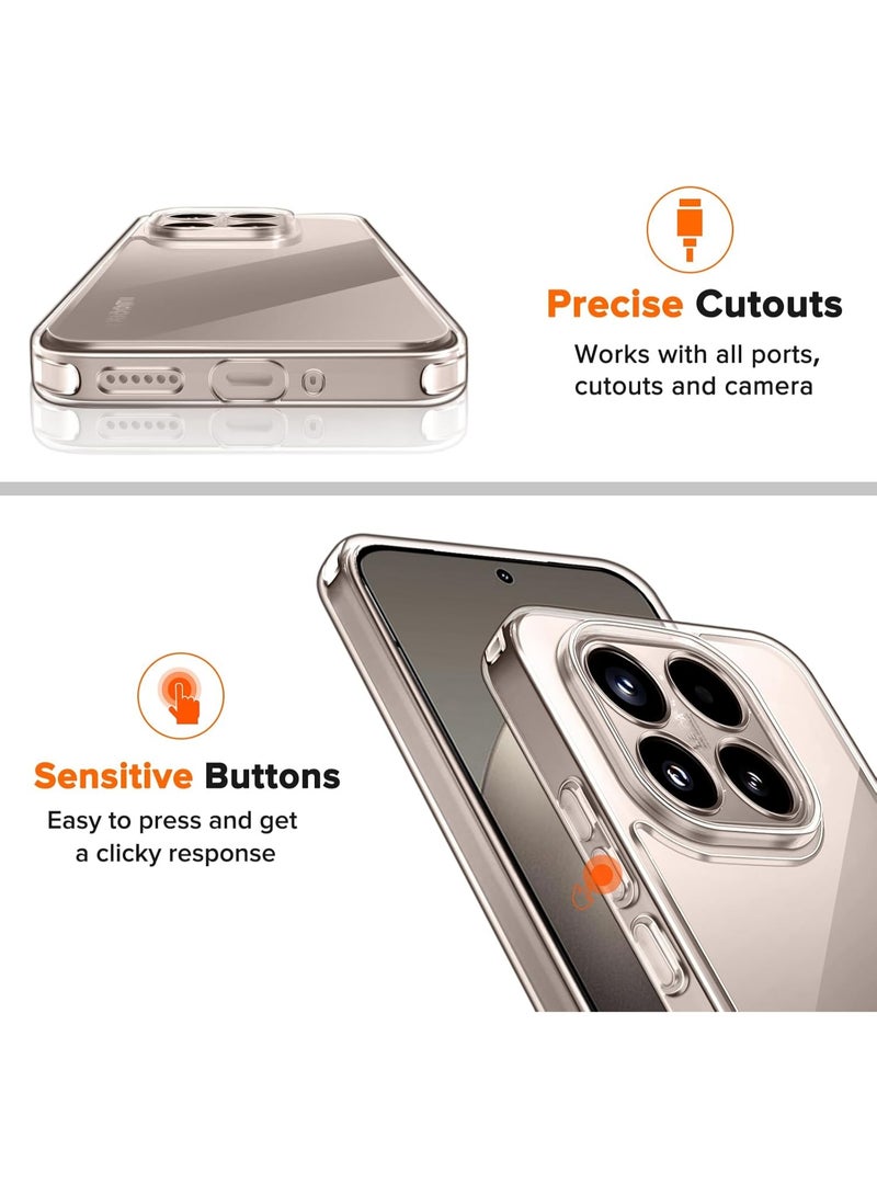 Clear Anti-Yellowing Case for Xiaomi 15T 5G,Transparent Shockproof Protective Case, Thin Hard PC Back Anti-Scratch Bumper Case Cover. - Image 2