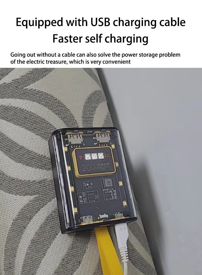 Raxoom Travel Small Portable Charger with Built-in Lightning Cable 20000mAh Power Bank Fast Charging for iPhone 14/13/13 Pro/12/12 Pro/11/XR/XS/X/8/7/6 Also Support Type-c Fast Charging for Samsung s23u - Image 3