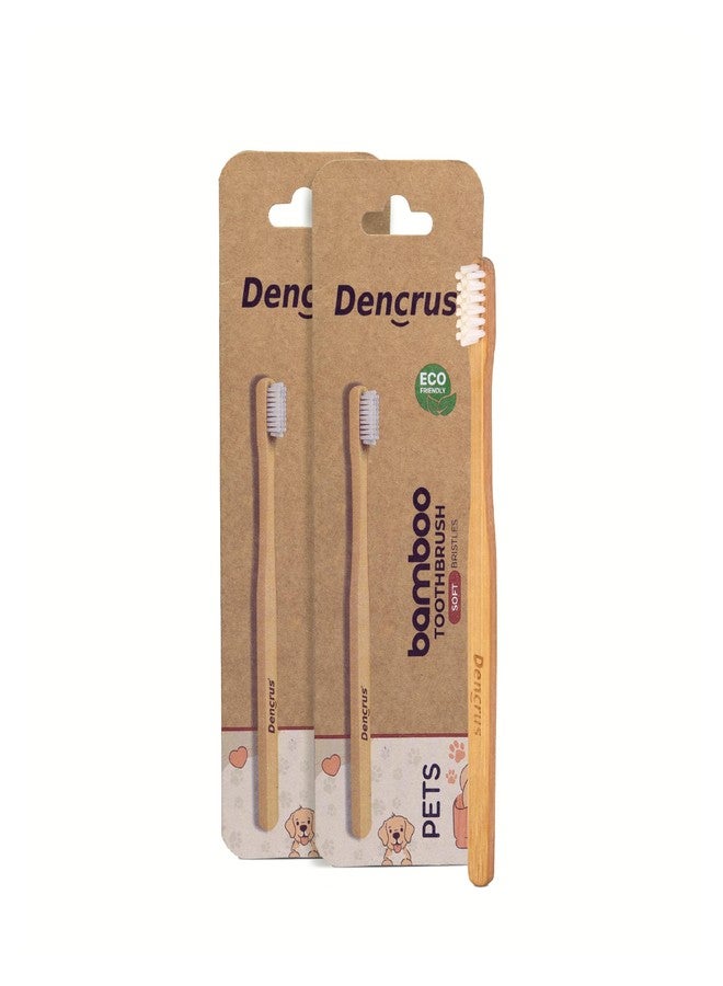 DENCRUS Pet Bamboo Toothbrush (Pack of 2) | Soft Bristles for Gentle Cleaning | Sustainable Bamboo Handle| Pet Oral Care for Growing Teeth - Image 1