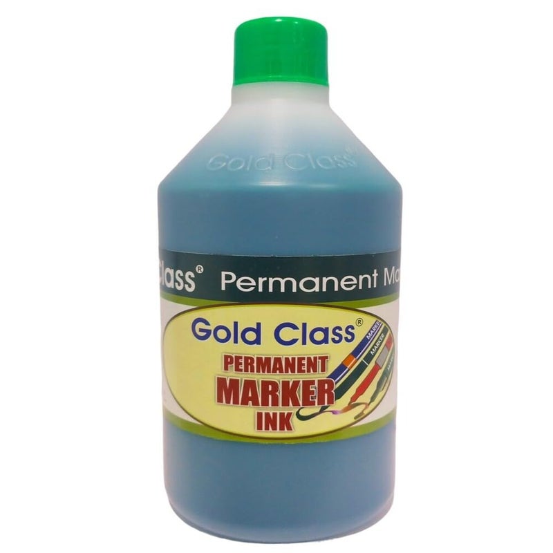 Gold Class Permanent Marker Ink, 500ML | Easily refillable | Suitable for Permanent Markers with Multiple Surfaces | Office & School Stationery - Pack of 1 (Green) - Image 1