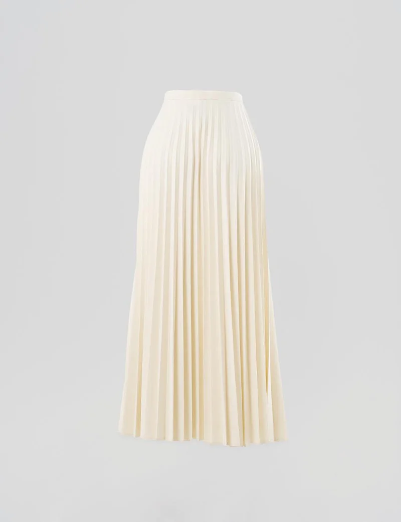 Kayra تنورة بليسيه بسحاب بلون عاجي