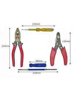 Inditrust Inditrust Hand tool kit 6inch Claw Hammer 2in1 Screwdriver Electric Tester Wire cutter and 8inch Heavy Plier  - Image 3